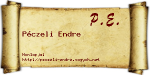 Péczeli Endre névjegykártya