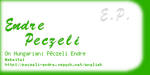 endre peczeli business card
